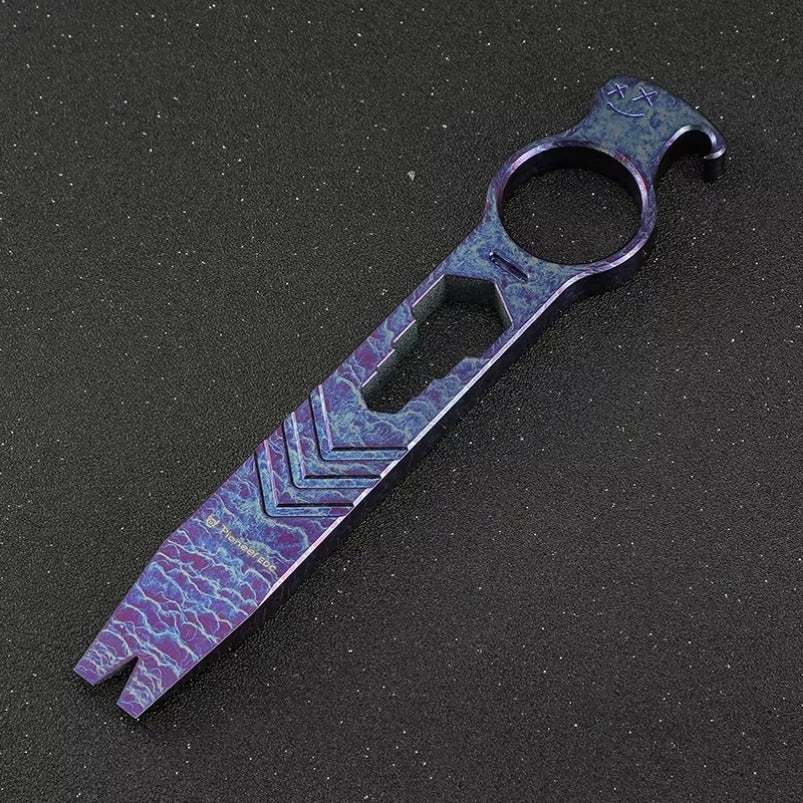 Chave de fenda abridor de pé de cabra de liga de titânio, bastão EDC