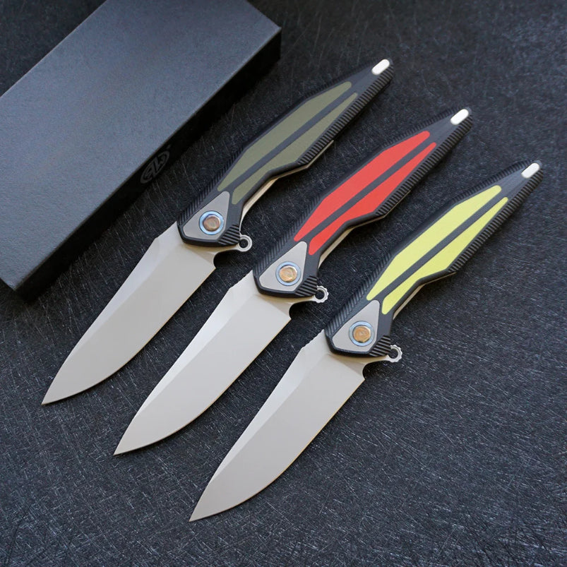 154 Steel G10 Chromatic Handle  Folding Camp Pocket Knife