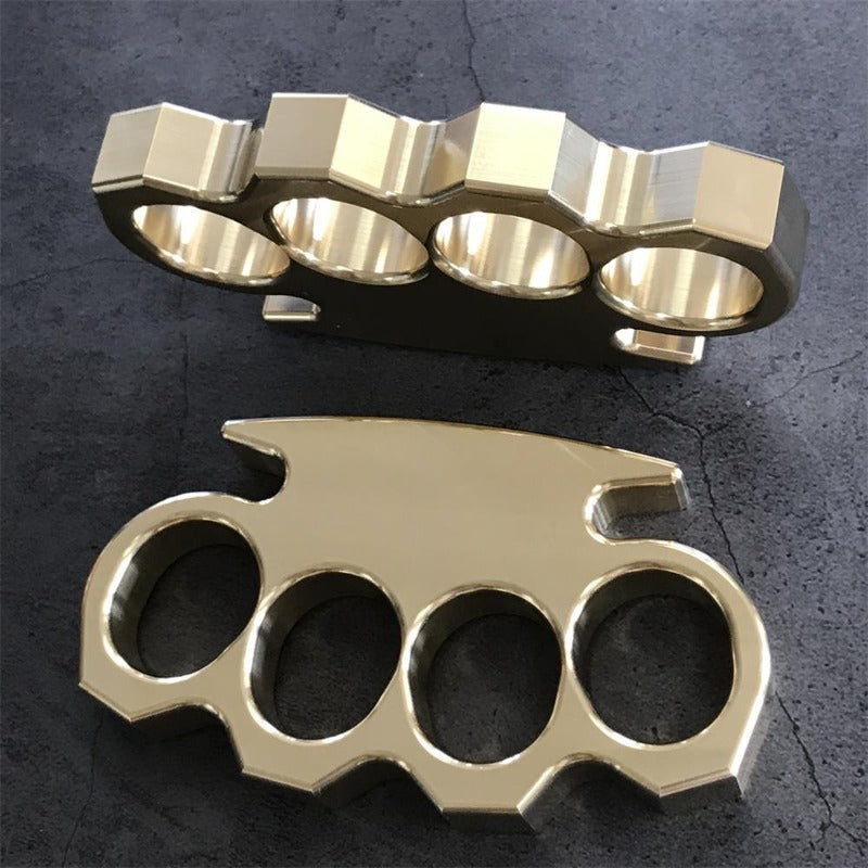 Tempestades-Solid Brass Knuckle Duster Punho Fivela Segurança Externa EDC
