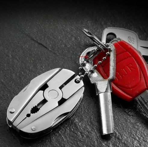 Oval Deformation Folding Mini Multi-Function Pliers Knife Screwdriver