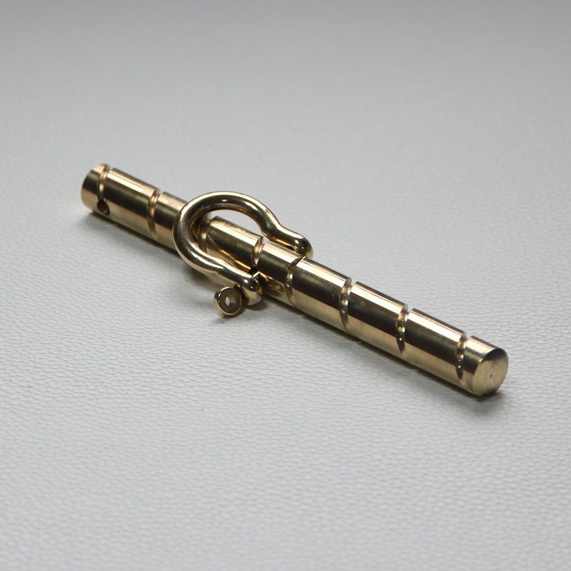 Brass Self Defense Stick Horseshoe Buckle Pendant Broken Window EDC