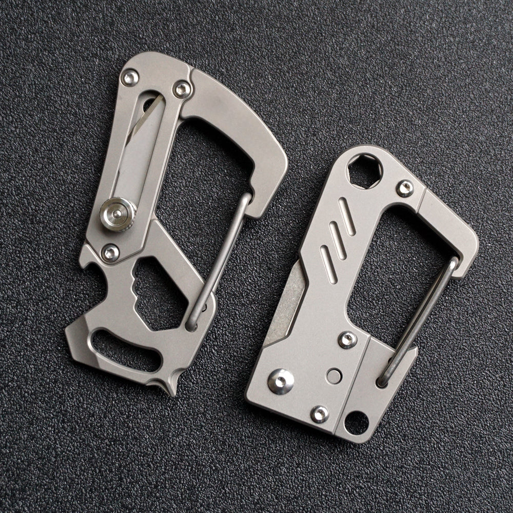 Titanium Multi-Tool Keychain Knife Bottle Wrench Opener