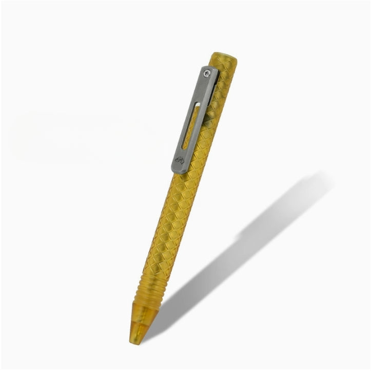 Titan Lattice Slider Bolt Structure Spring ColorShift Defense Pen