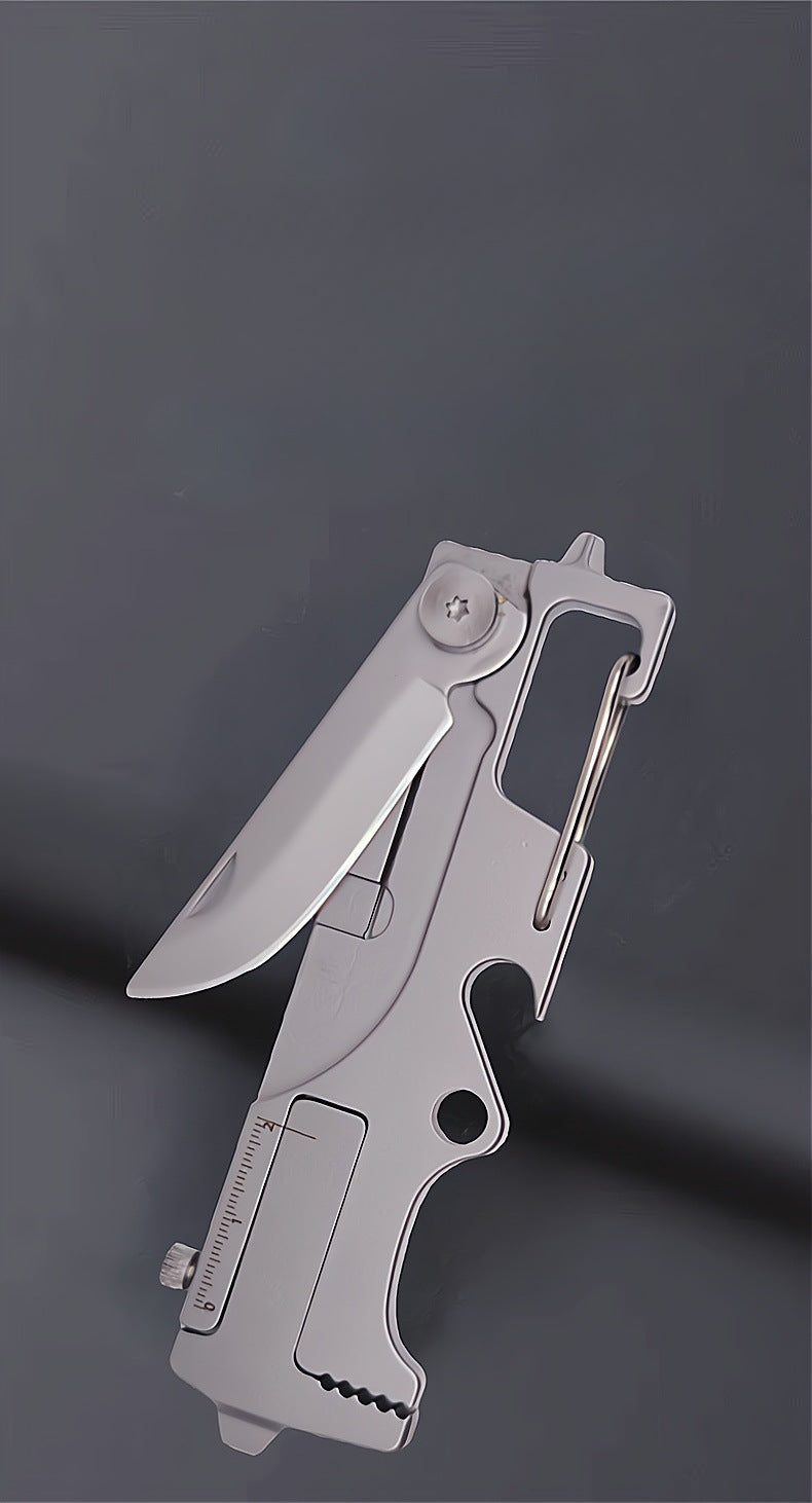 Stainless Steel Multi Tool Mini Knife Beer Opener Keychain Pendant EDC