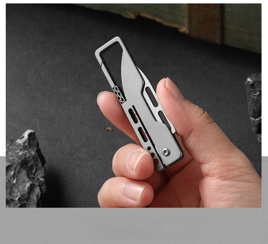 Titanium Mini Pocket Knife Key Chain Portable Folding Knife EDC