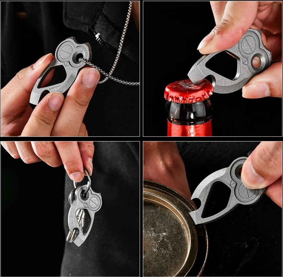 OwlPry Multi-Tool Bottle Opener Crowbar Pendant EDC