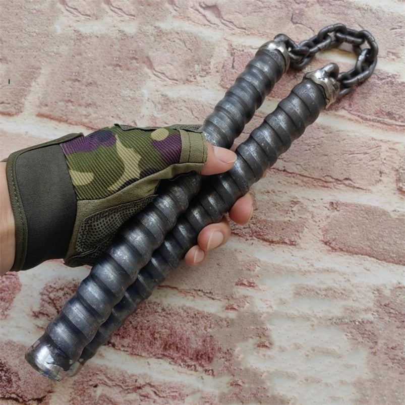Hollow High Speed Steel Thread Anti-Skid Nunchaku Defense Equipment