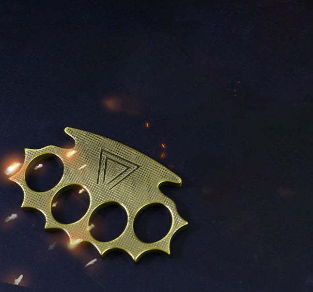 Hedgehog- Brass Knuckle Duster Finger Spiked Self Defense