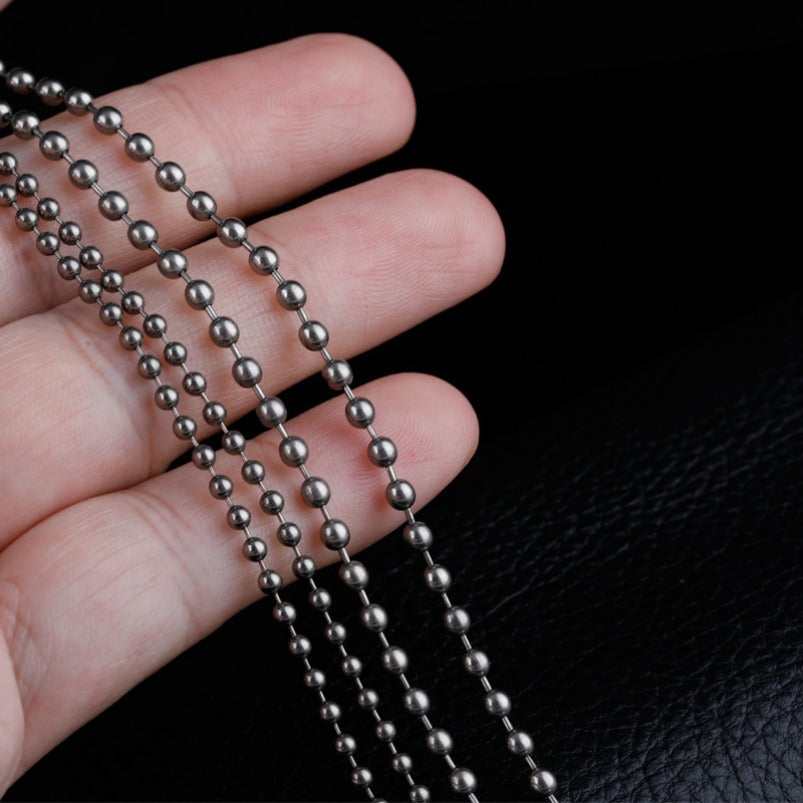 Titanium Alloy Bead Necklace Anti-Rust
