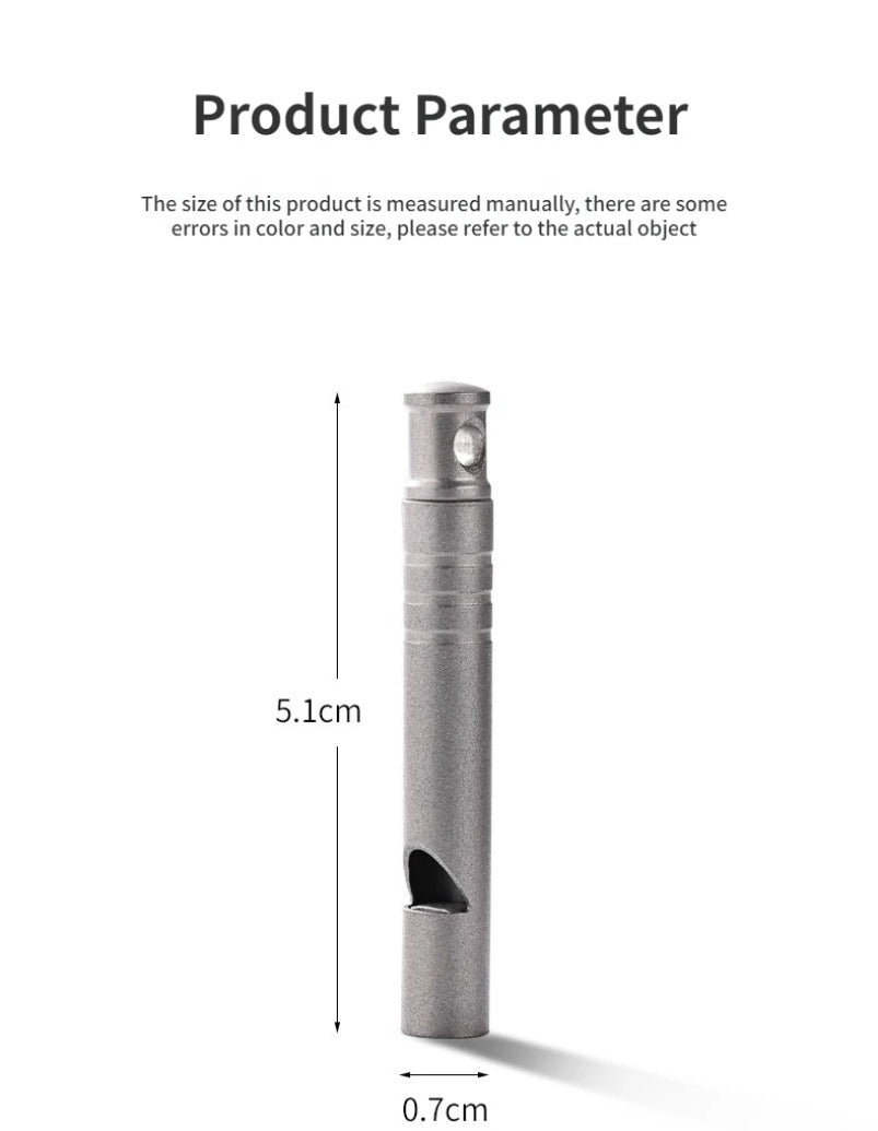 Apito de árbitro de tubo único de liga de titânio