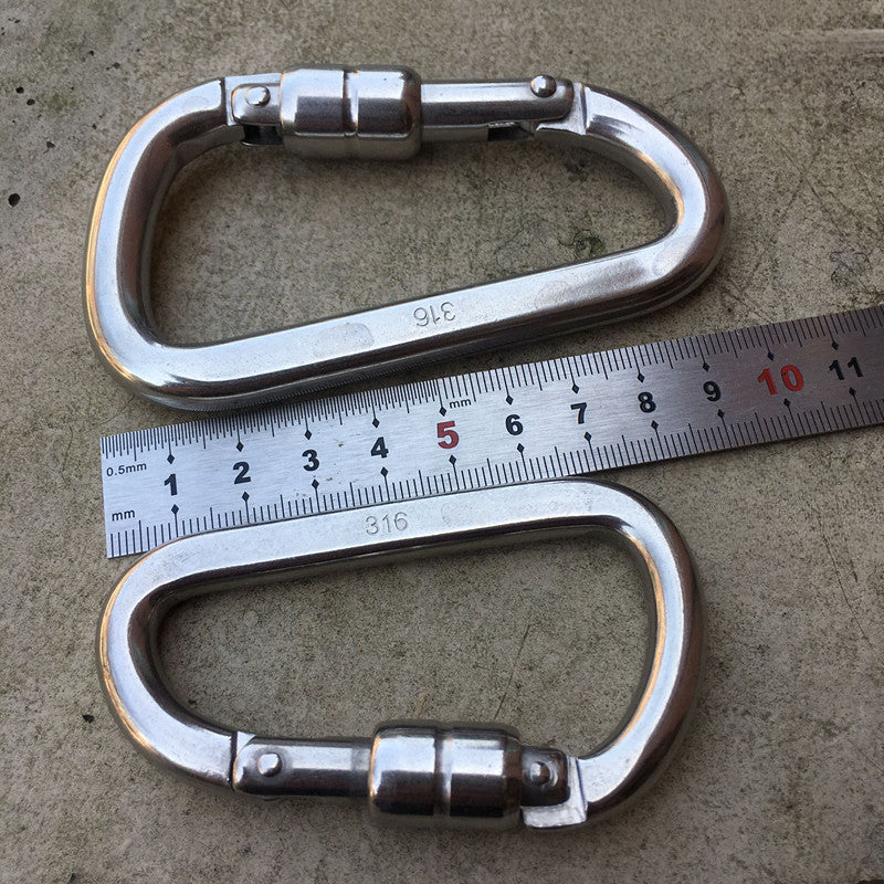 316 Stainless Steel GripLock D-Rig Heavy-Duty Climbing & Haulage Clip