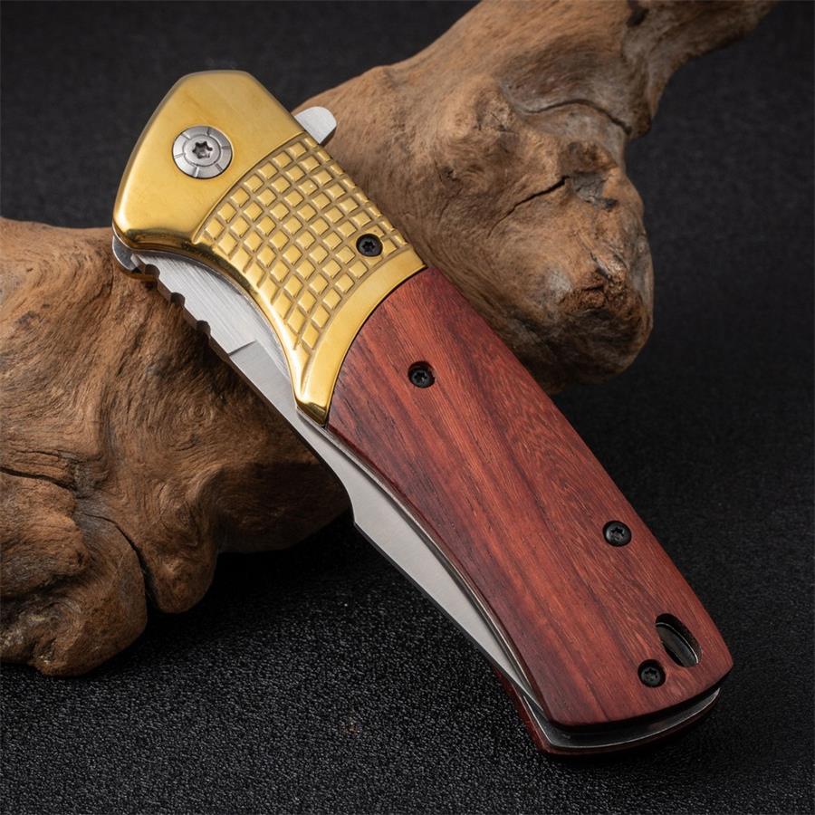 Wilderness Defense Wooden Handle Folding Knife