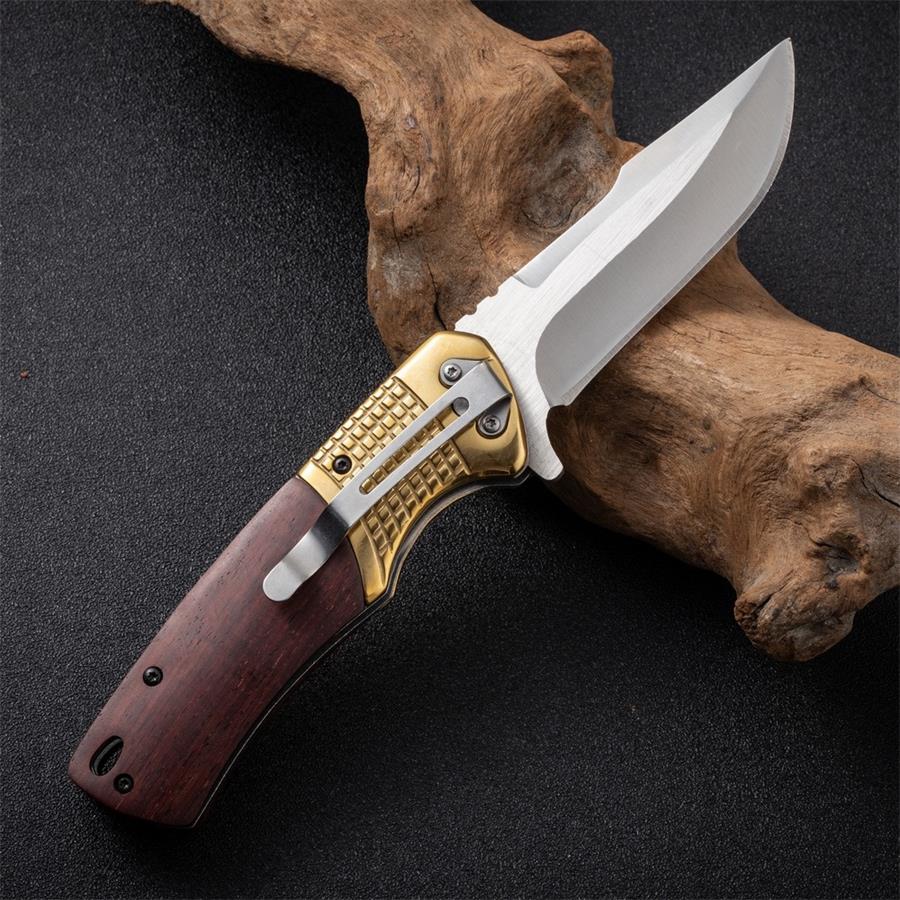Wilderness Defense Wooden Handle Folding Knife
