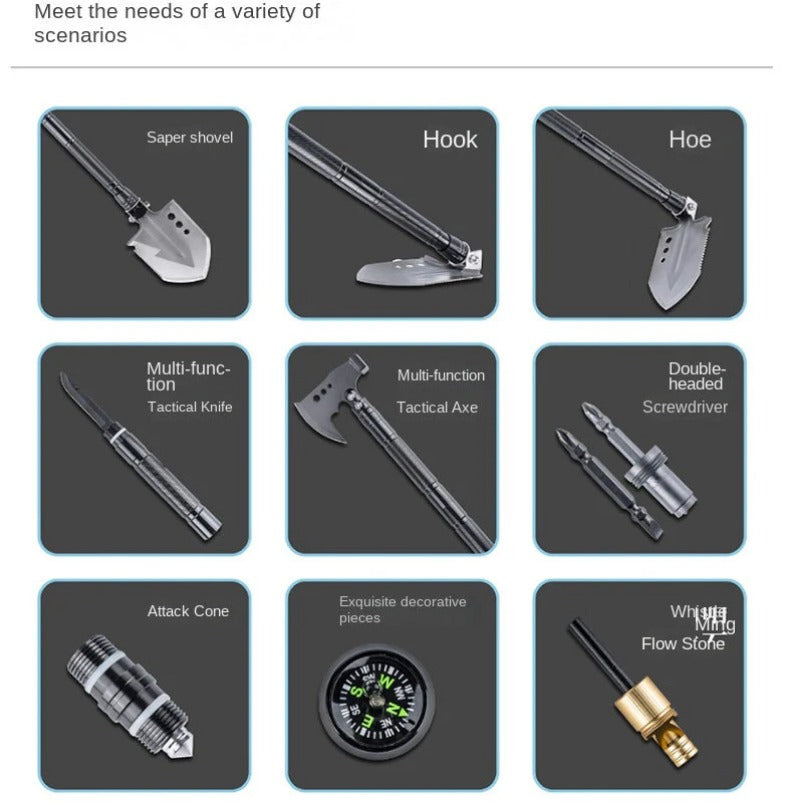 Multifunctional Toolbox Outdoor Shovel Axe Removable Knife