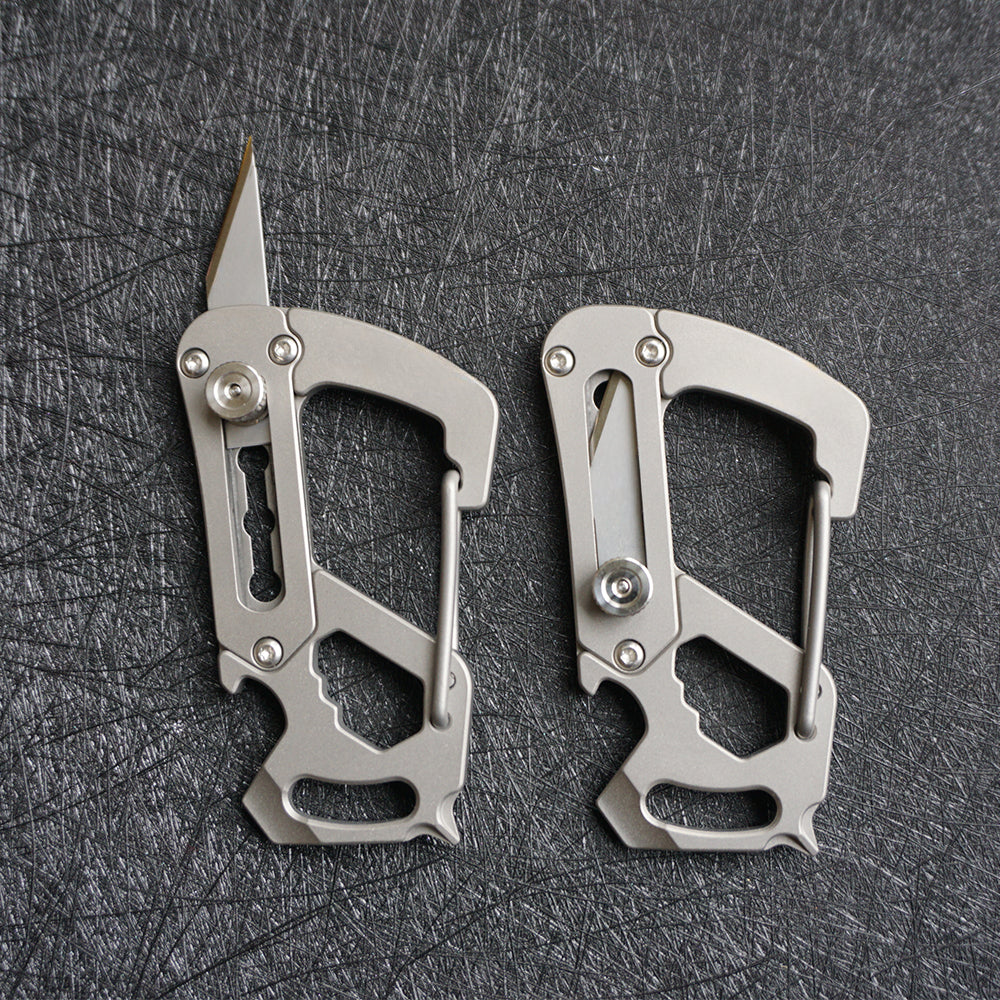 Tacray Multifunctional Titanium Keychain Lanyard EDC with Pocket Knife