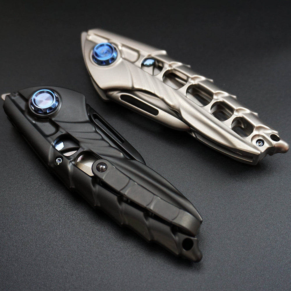 Titanium Alloy Keel Shaped Folding Knife Replaceable Blade EDC