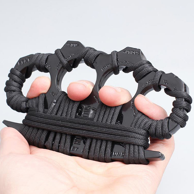 Warrior-With Rope Thickened Brass Knuckle Duster Self Defense