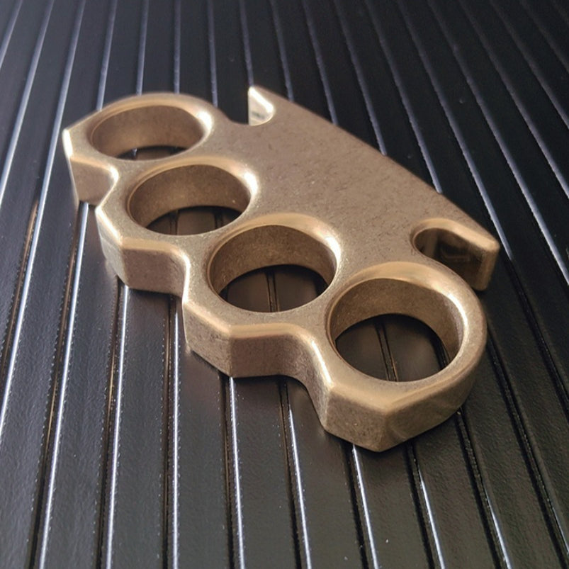 The KING GOD Classic Stonewashed Brass Knuckle Duster EDC