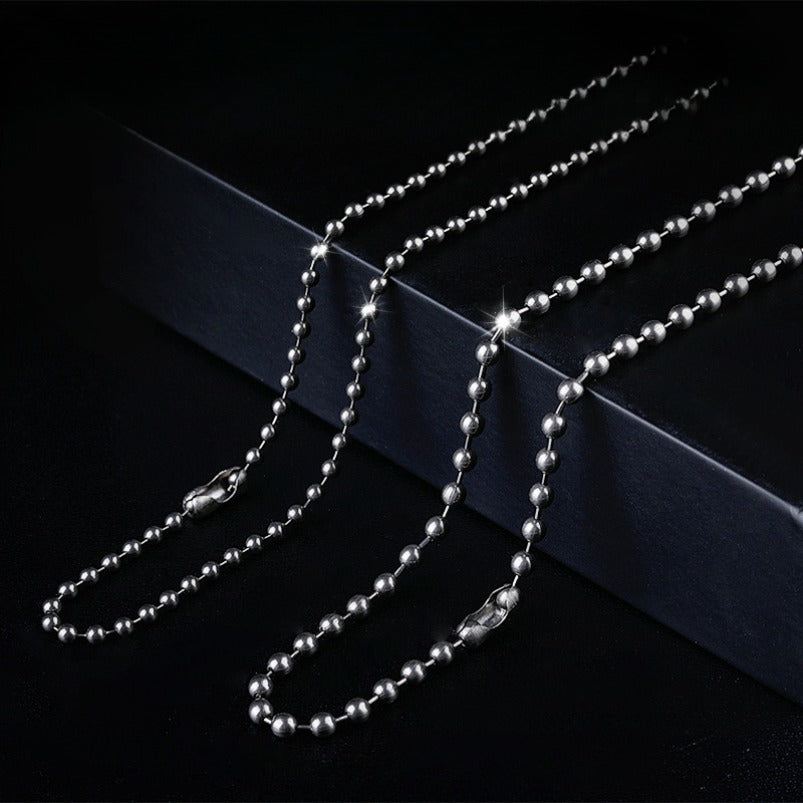 Titanium Alloy Bead Necklace Anti-Rust