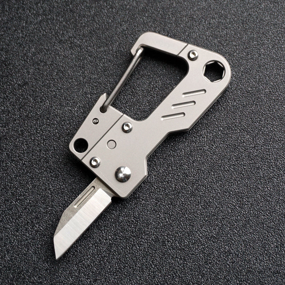 Titanium Multi-Tool Keychain Knife Bottle Wrench Opener