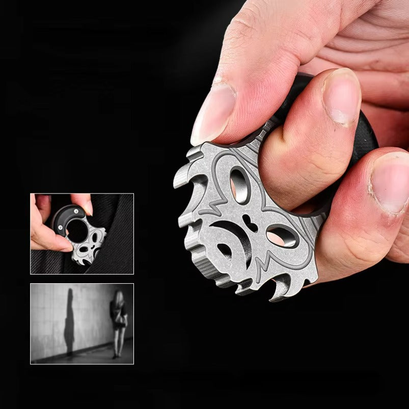 Abridor de garrafas multifuncional de titânio EDC Totem Heavy Finger Tiger