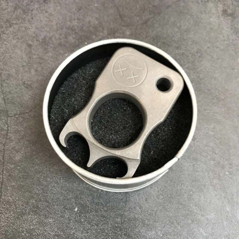 Knuckle Duster de liga de titânio e chamas, soqueiras de um dedo