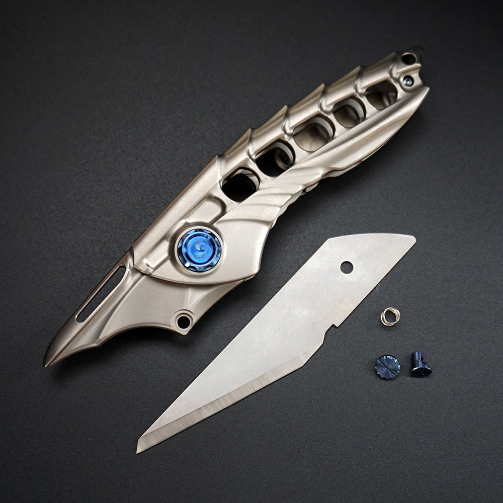 Titanium Alloy Keel Shaped Folding Knife Replaceable Blade EDC
