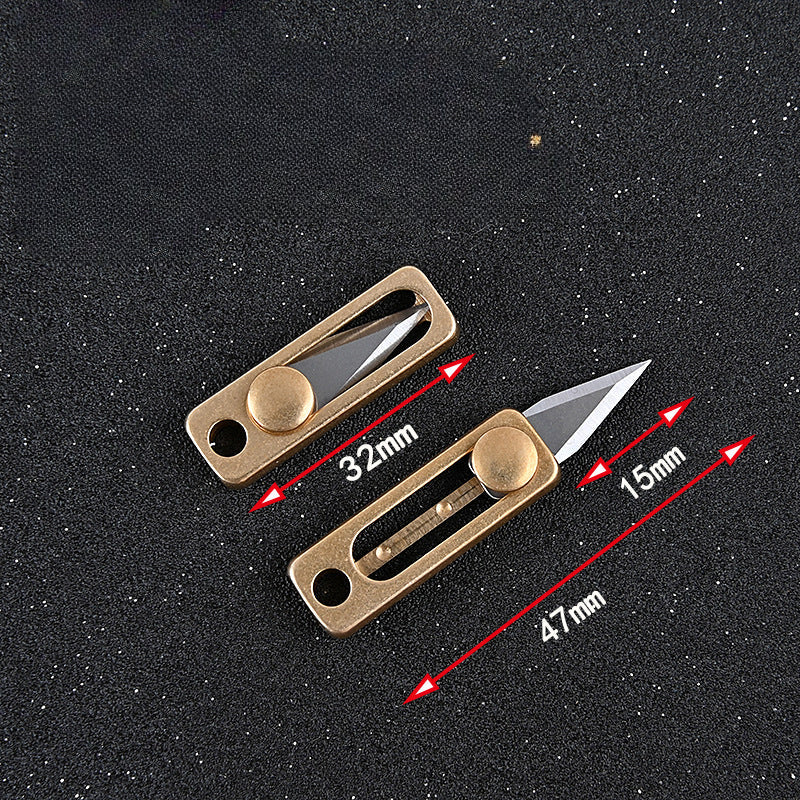 Titan Brass Slide Mini Utility Knife EDC
