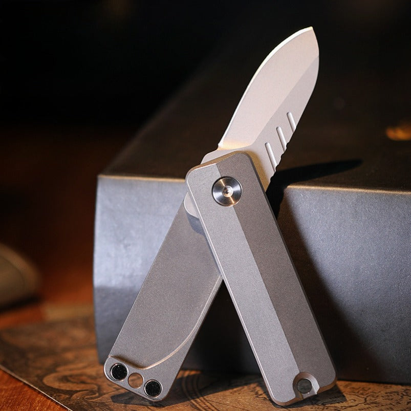 Titanium Alloy Mini A Folding Knife Portable Pocket Blade EDC