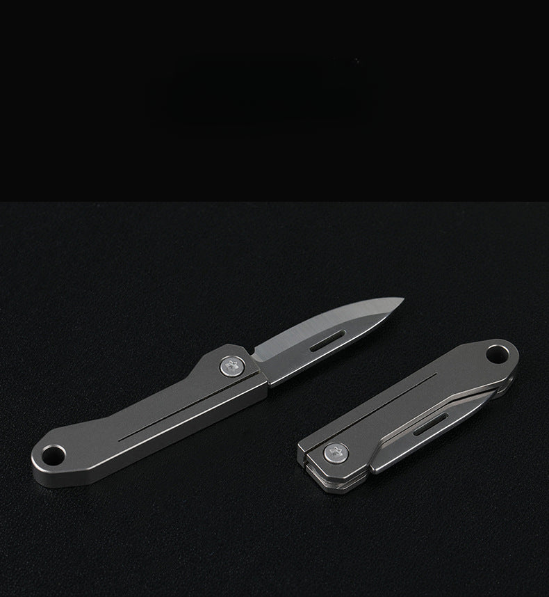Titanium Portable Mini Folding Knife Keychain EDC
