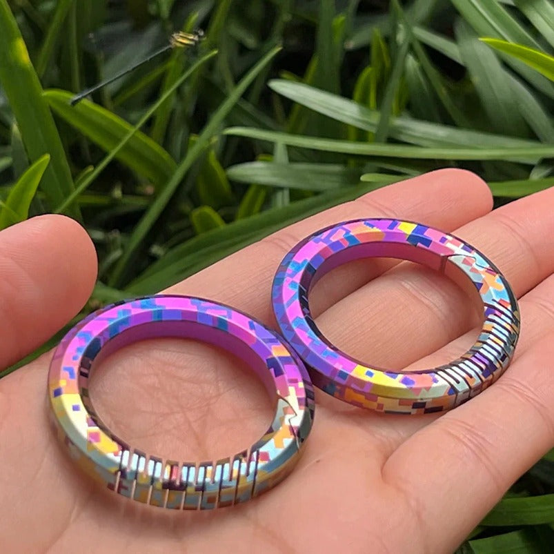 Color Mosaic Fashion Titanium Keychain
