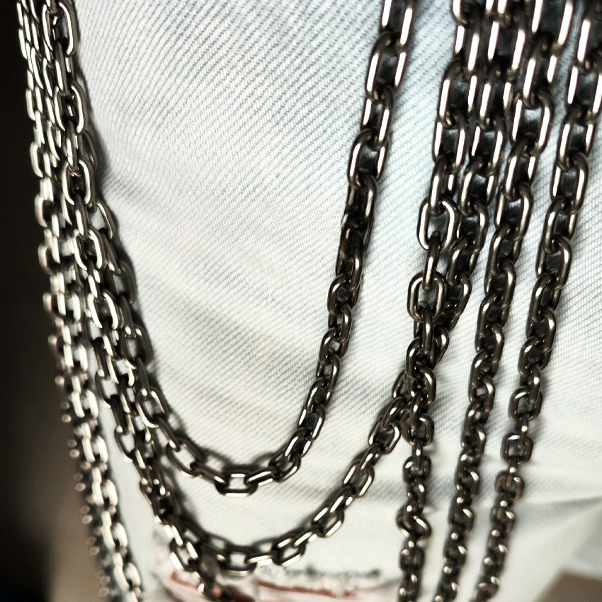 Titanium Wallet Chain Belt Loop Motorcycle Keychain EDC