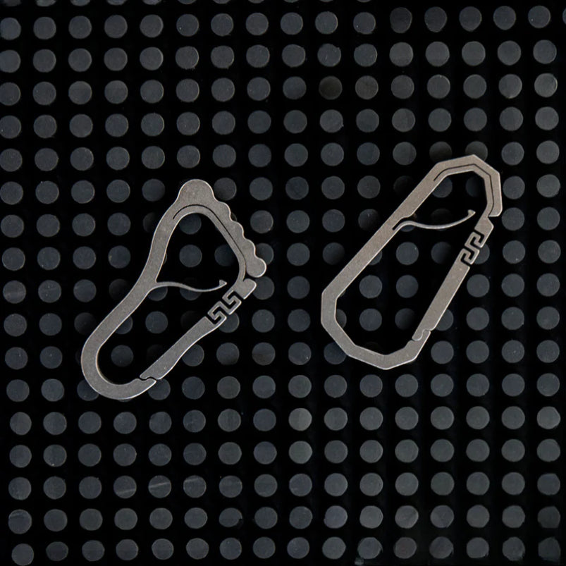 Titanium Springy Footprint Keyring Waist Clip