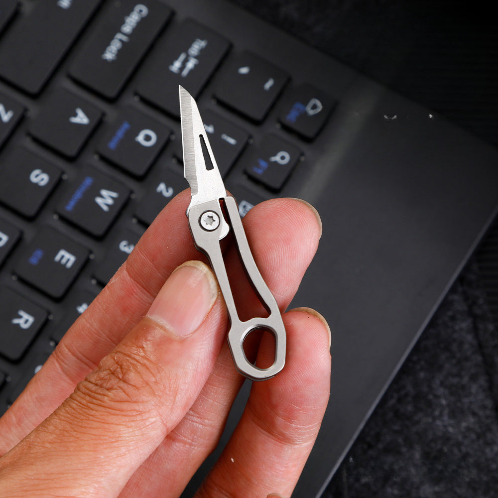 High Quality TC4 Mini Folding Knife Portable Sharp Box Opener EDC