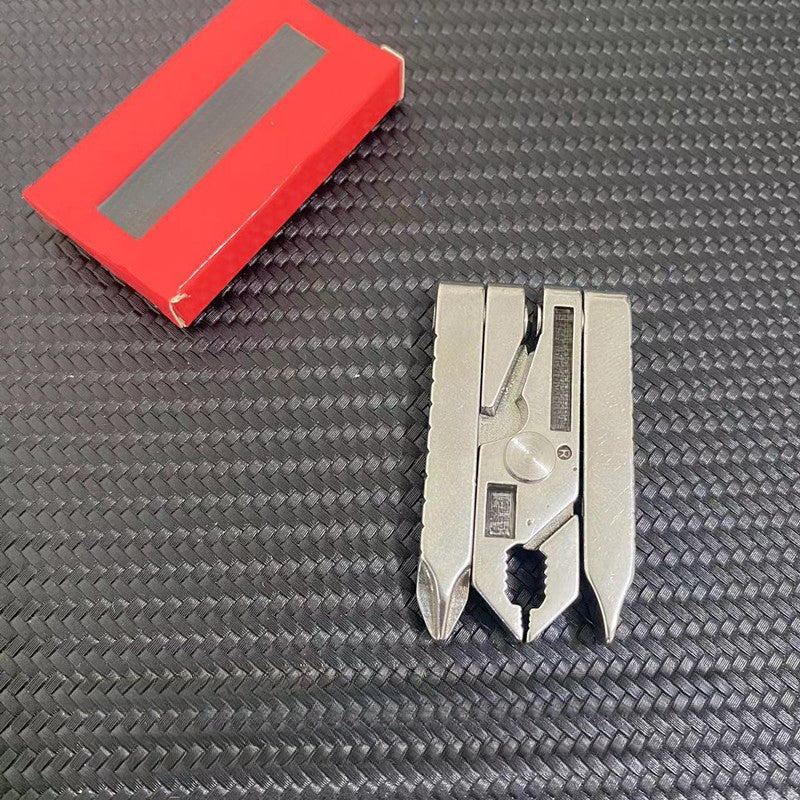 Stainless Steel Folding Pliers Screwdriver Keychain Pendant