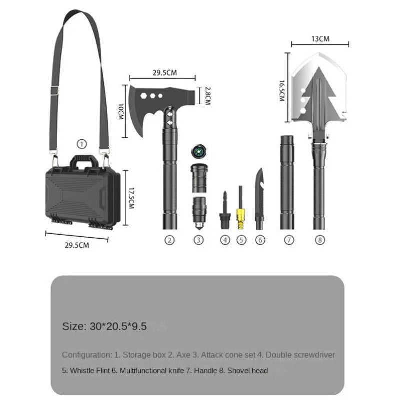Multifunctional Toolbox Outdoor Shovel Axe Removable Knife