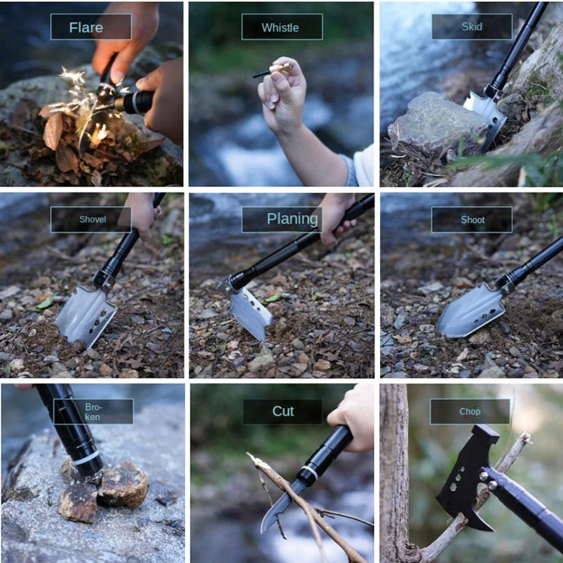Multifunctional Toolbox Outdoor Shovel Axe Removable Knife