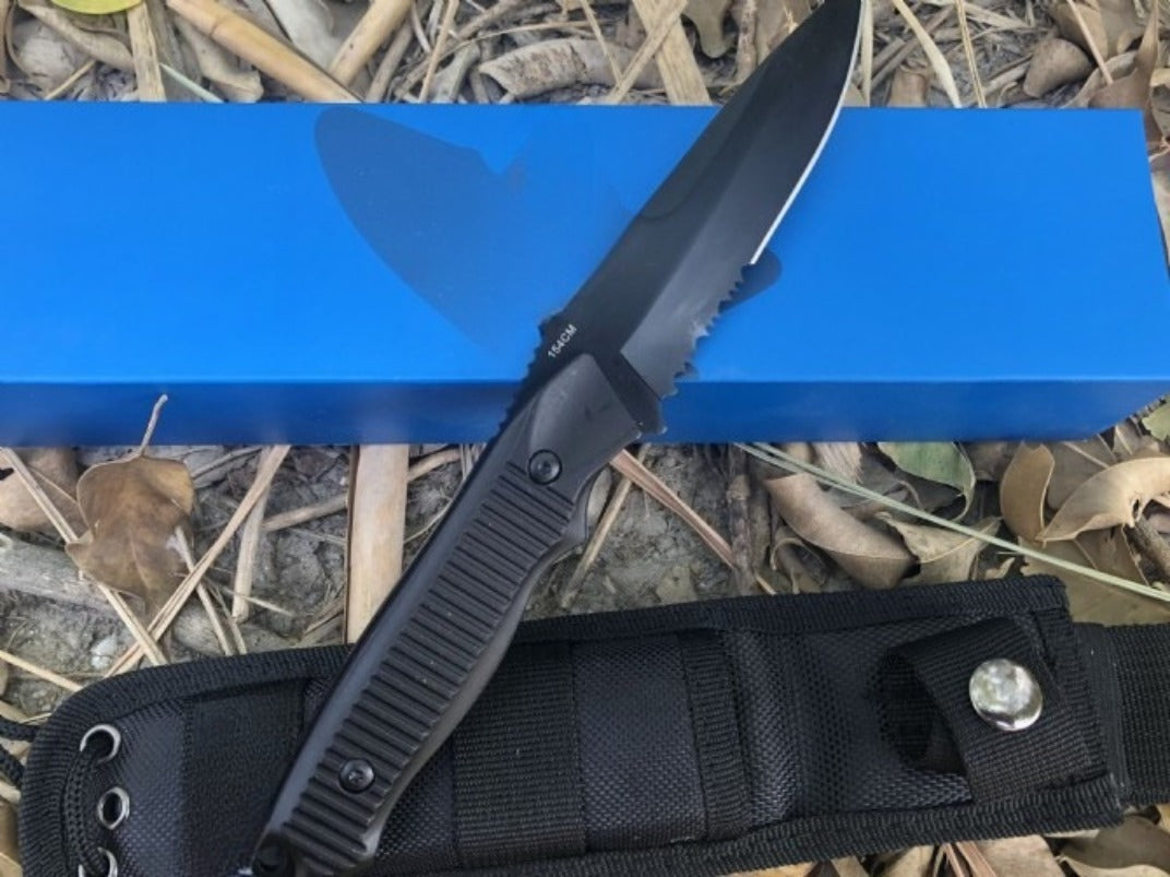 BM140BK Black Tactical Straight Knife EDC
