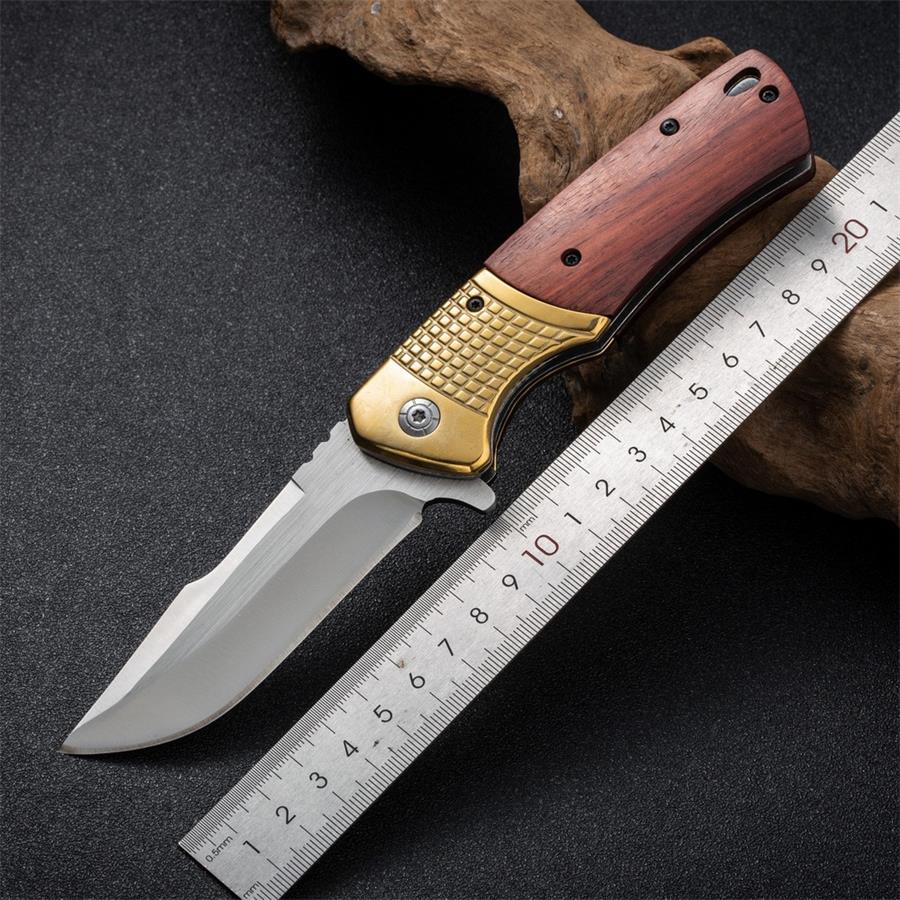Wilderness Defense Wooden Handle Folding Knife