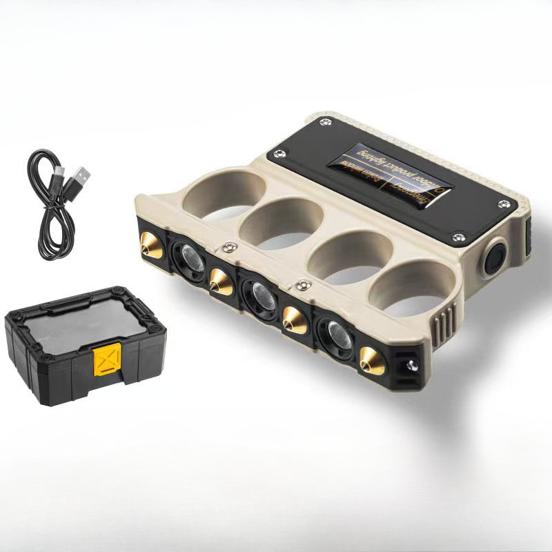 Zinc Alloy Knuckle Duster Flashlight Safety Hammer EDC