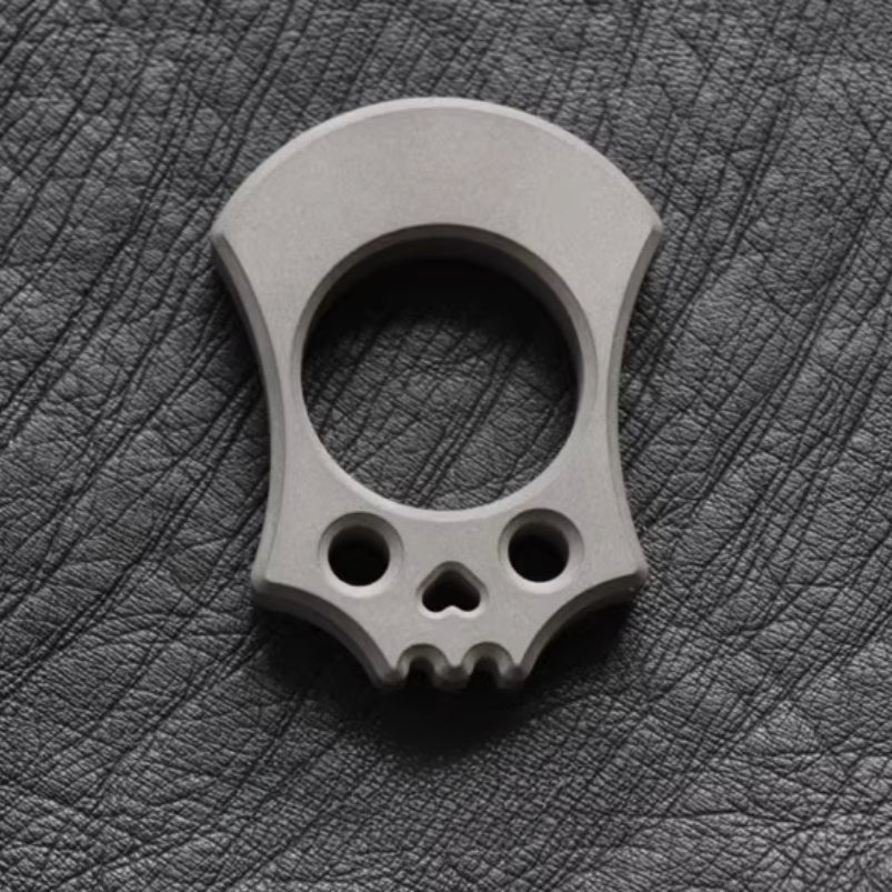 Titanium Alloy Skull Knuckle Duster Ring Pendant Keychain EDC