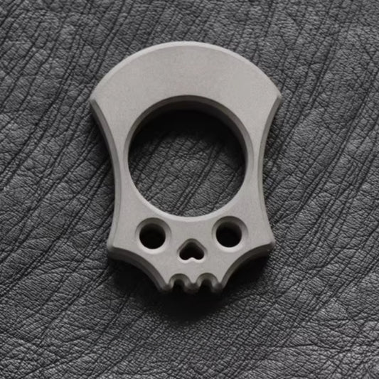 Titanium Alloy Skull Knuckle Duster Ring Pendant Keychain EDC