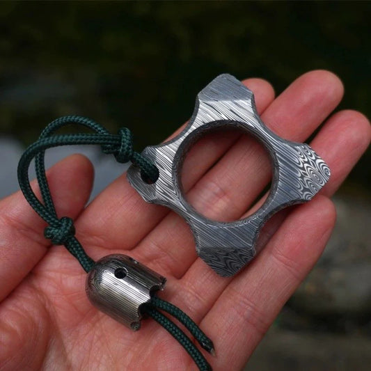 Wood Grain Four-Corner Single Finger Knuckle Duster EDC