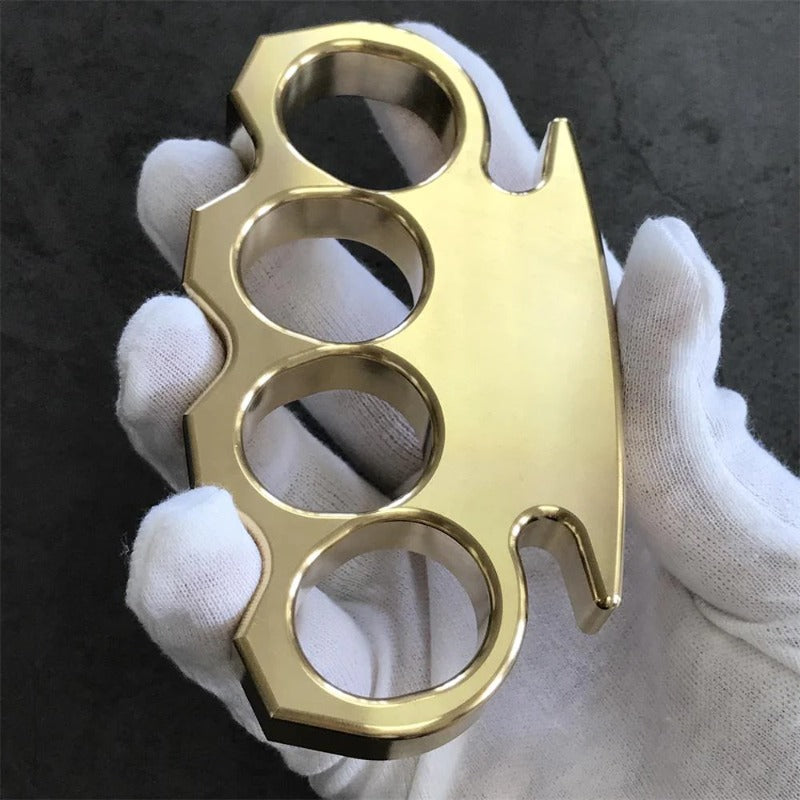 Tempestades-Solid Brass Knuckle Duster Punho Fivela Segurança Externa EDC