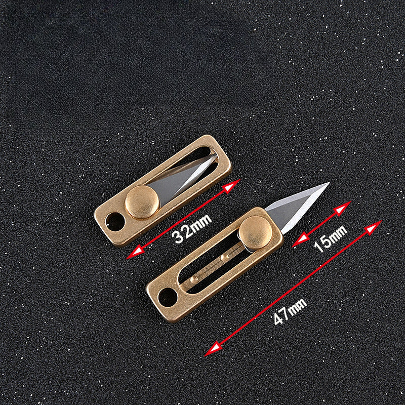 Titan Brass Slide Mini Utility Knife EDC