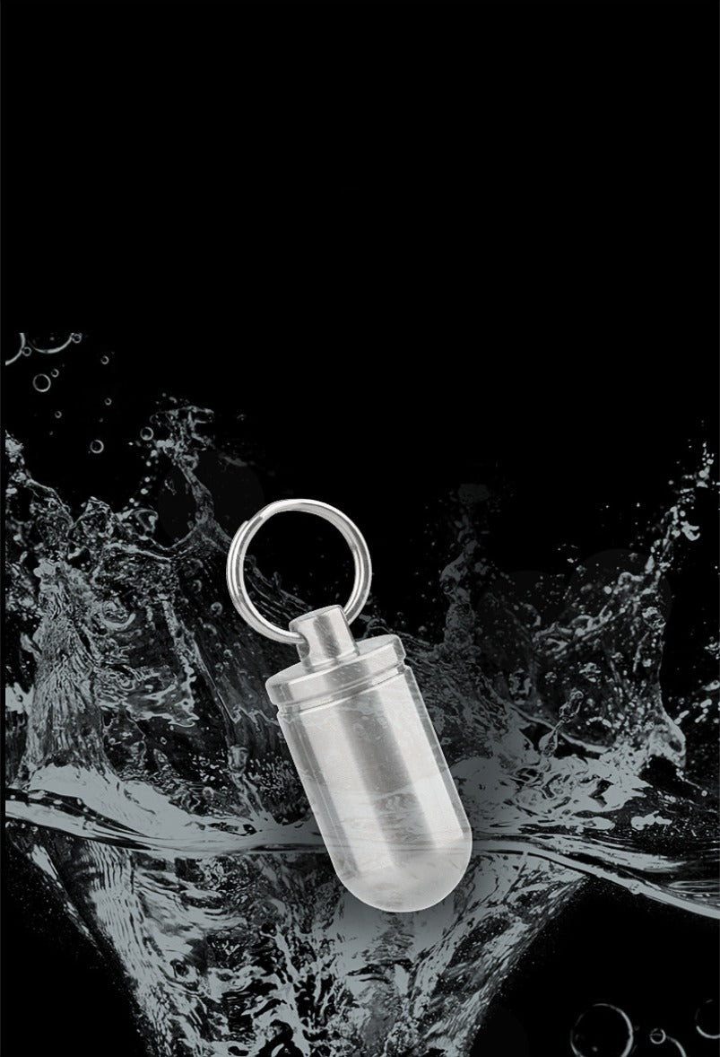 Titanium Alloy Waterproof Bin Portable Pill Key Chain