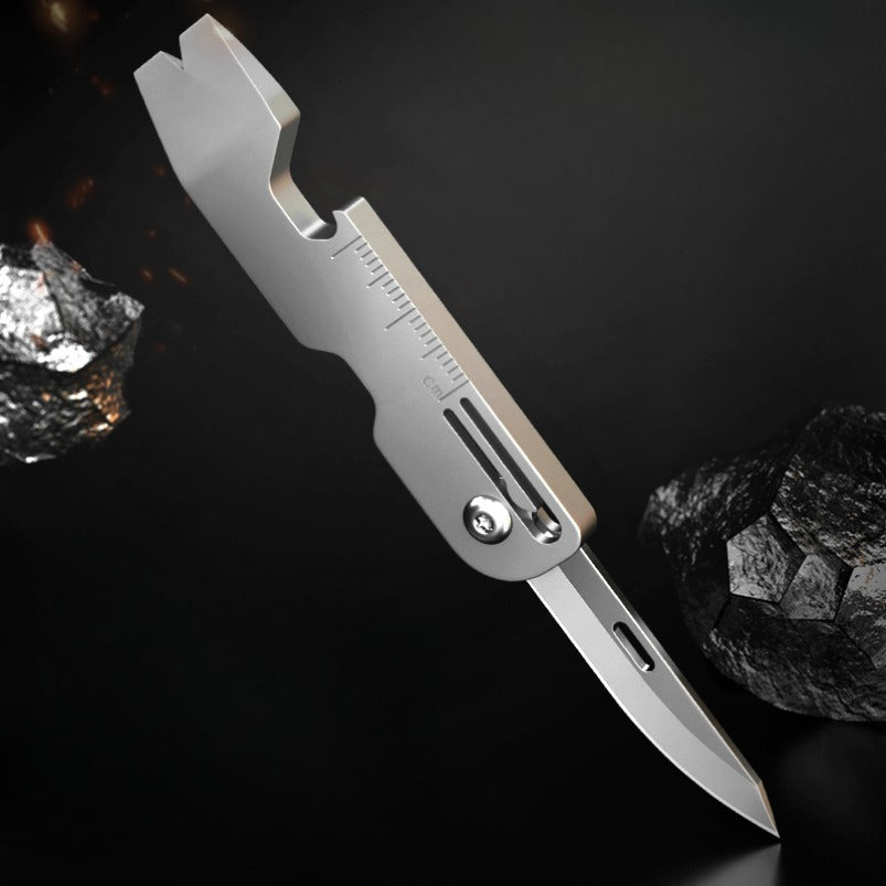 Titanium Folding Mini Knife Wrecking Bar Bottle Opener EDC