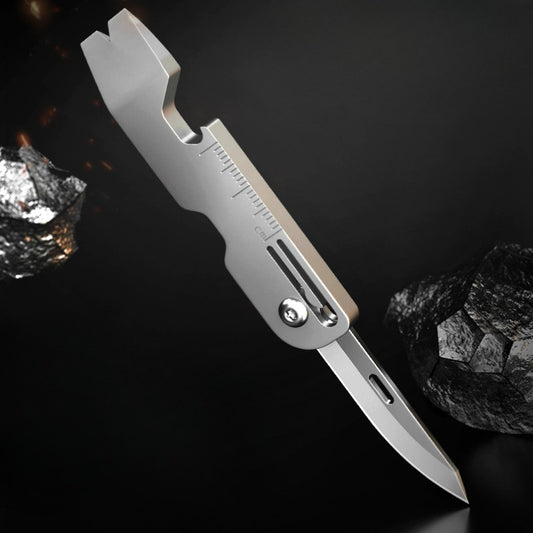 Titanium Folding Mini Knife Wrecking Bar Bottle Opener EDC
