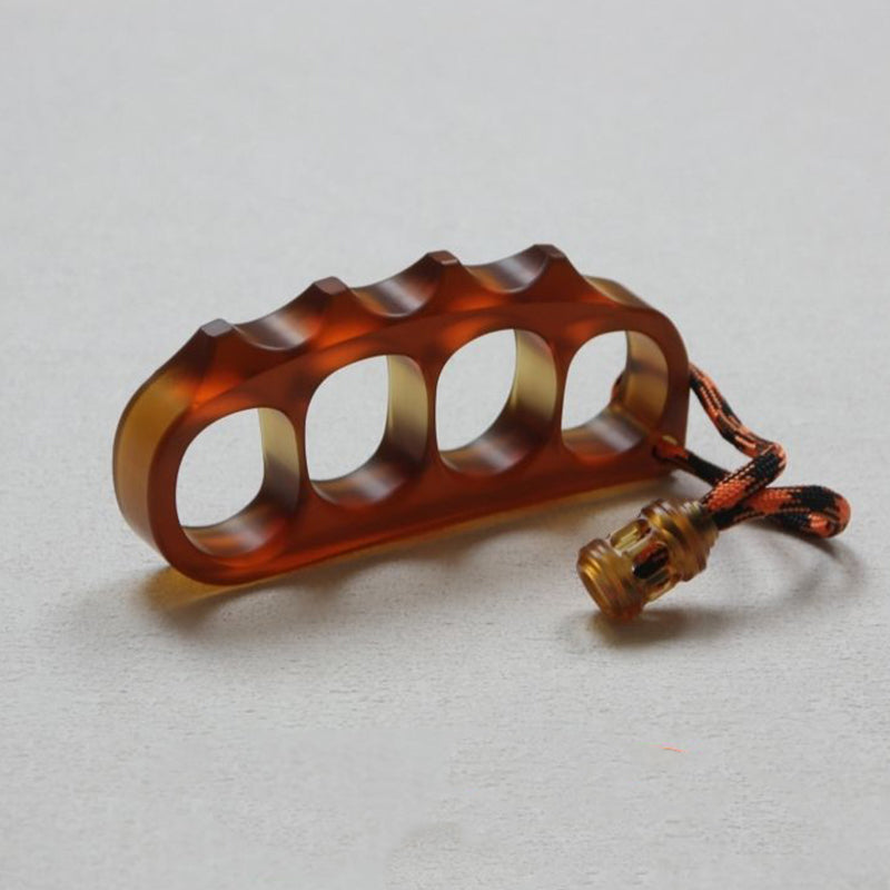 Pea- Amber Knuckle Duster Self Defense Training EDC Tool