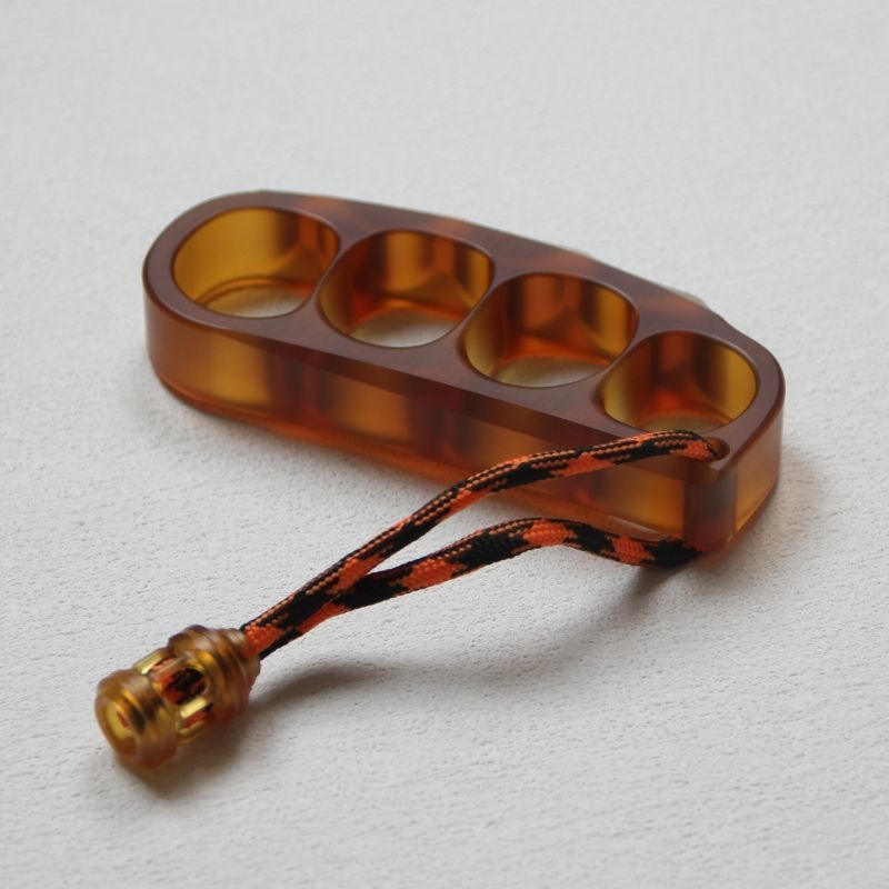 Pea- Amber Knuckle Duster Self Defense Training EDC Tool